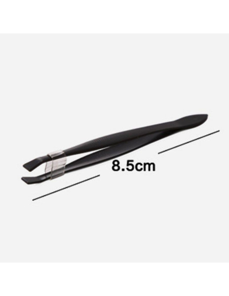 Pensetă semiprofesionala clasică neagră – vârf oblic, suprafață mată, oțel inoxidabil