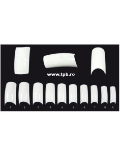Set tipsuri French unghii false albe 10 dimensiuni 100 buc  2