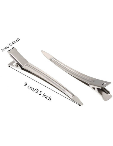 Clipsuri metalice profesionale de frizerie, 9 cm, aluminiu anodizat.