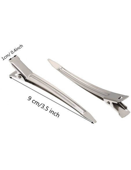 Clipsuri metalice profesionale de frizerie, 9 cm, aluminiu anodizat.