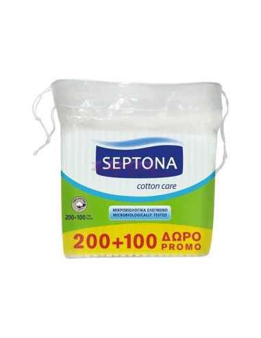 Bețișoare urechi Septona – bumbac pur, 300 buc, ambalaj economic
