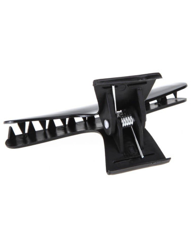 Set 12 clesti coafor cu arc – plastic negru, 10 cm