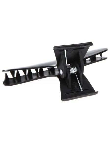 Set 12 clesti coafor cu arc – plastic negru, 10 cm