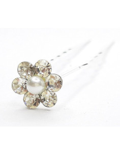 Ac coc 2188 – accesoriu elegant cu floare metalică și pietricele transparente