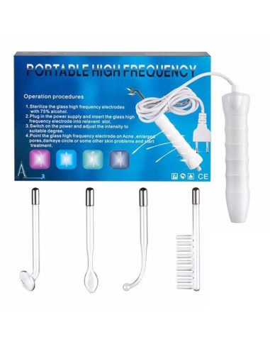Electroderm Portabil pentru Tratamente Cosmetice cu 4 Capete