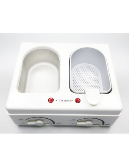 Decantor de ceară mini cu sită inox – topire igienică și control termic pentru saloane