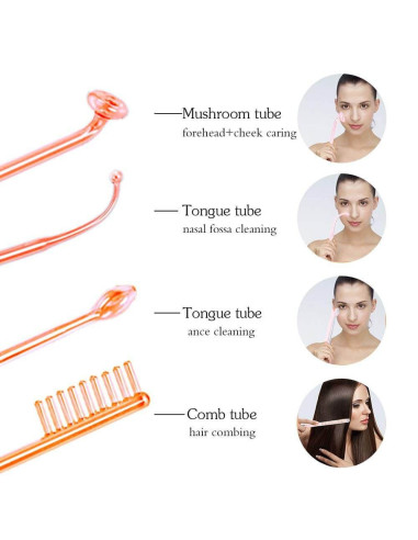 Electroderm Portabil pentru Tratamente Cosmetice cu 4 Capete