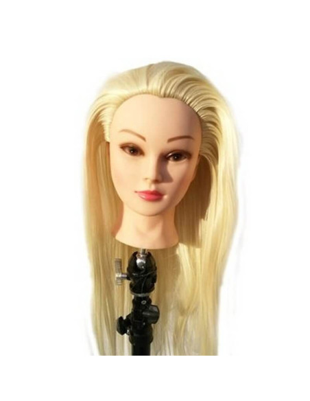 Cap practică blond sintetic 60 cm cu suport pentru tuns și coafat