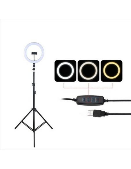 Lampa circulara LED cu trepied