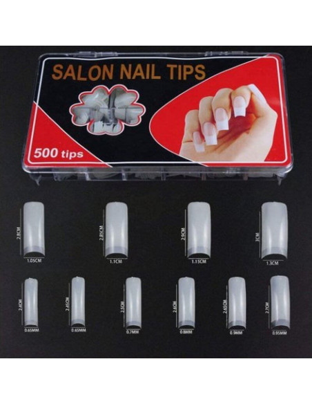 Set 500 unghii false full tip – aspect natural