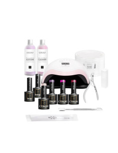 Kit Unghii Start 1 Ocho Hybrid – 13 piese, cu lampă UV și 4 culori incluse