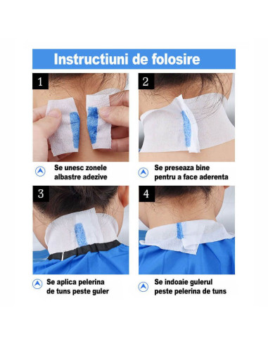 Set 5 gulere frizerie din hârtie gofrată – protecție igienică salon