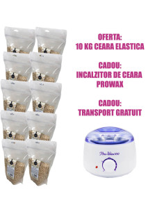 Kit Profesional Epilare 10 kg Ceară Ciocolată Albă + Încălzitor CADOU
