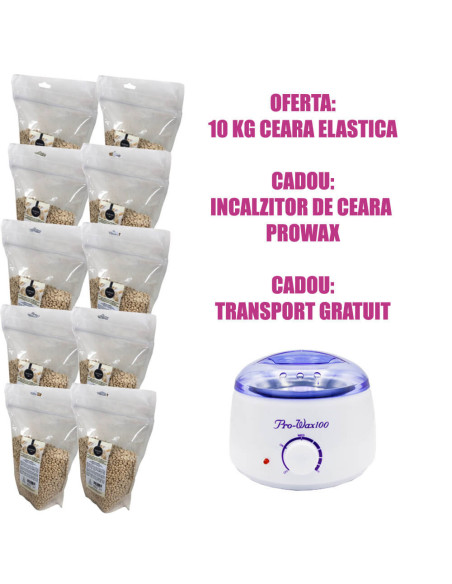 Kit Profesional Epilare 10 kg Ceară Ciocolată Albă + Încălzitor CADOU