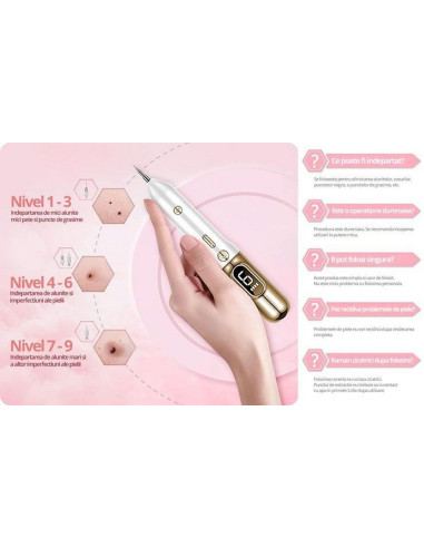 Aparat Plasma Pen Total Pro Beauty indepartare pete pistrui cicatrici si negi