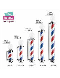 Reclama Frizerie tip Stalp Rotativ cu Iluminare LED 72cm 2