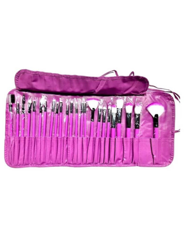 Set Pensule machiaj Pink Glow 24buc