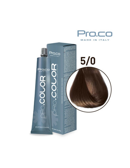 Vopsea de par Castaniu maro deschis 5/0 Pro.co, 100ml