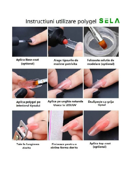 Polygel fast building unghii 30ml, No.02 Alb