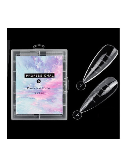 Tipsuri refolosibile Stiletto nr.6 pentru gel si polygel 120buc