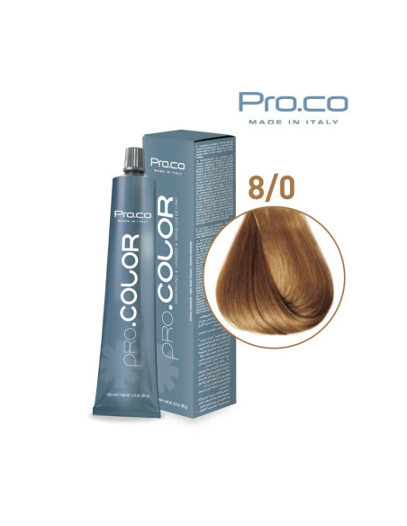 Vopsea de par profesionala 8/0 Pro.co 100ml