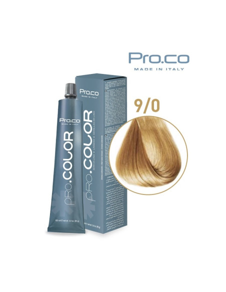 Vopsea de par profesionala 9/0 Blond foarte deschis 100ml Pro.co