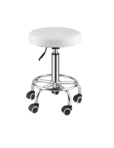 Scaun Universal Frizerie cosmetica cu Pompa Hidraulica - Total Pro Beauty culoare alba