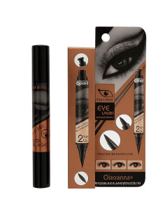 Creion Eyeliner 2 capete – negru intens, pensulă și stampilă codită