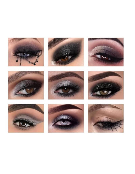 Paletă fard Black Swan – 6 metalice, 3 mate, pigment intens profesional