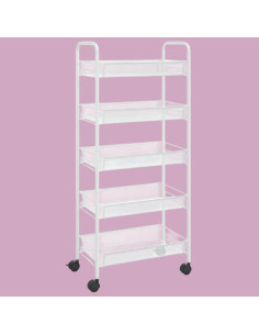 Etajeră metalică profesională cu 5 rafturi, 105 cm, design compact.