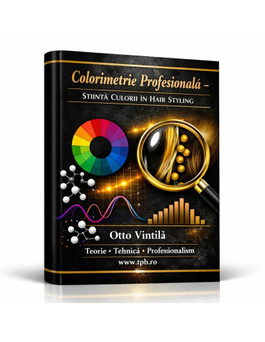 Manual de colorimetrie profesională, format A5, 300 pagini, design premium.