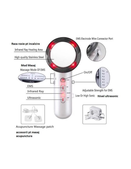 Aparat de slabit infrarosu, ultrasonic, electrostimulare Ems 3in1