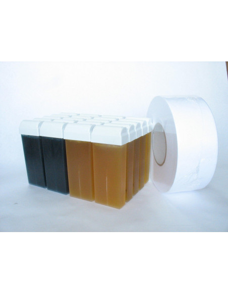 Pachet 20 Cartușe Ceară + Rolă Hârtie 60m – Kit Profesional Epilare