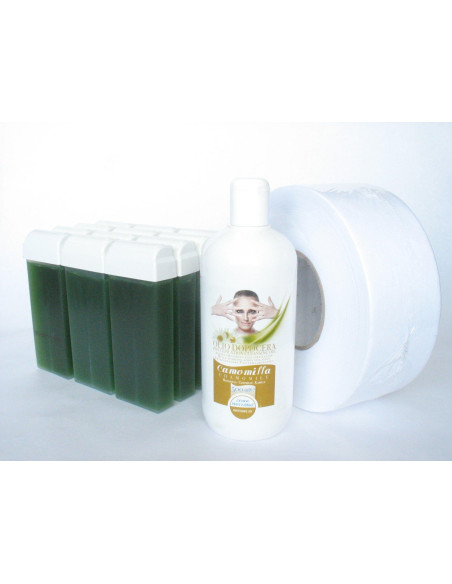 Set 12 Cartușe Ceară cu Aloe + Ulei Post-Epilare și Hârtie – Hidratare Intensă