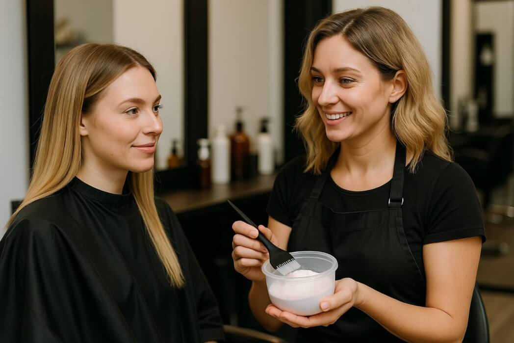 Tendințe în colorarea părului și stilul Total Pro Beauty Nuanțe pastelate și branding Total Pro Beauty într-un decor modern